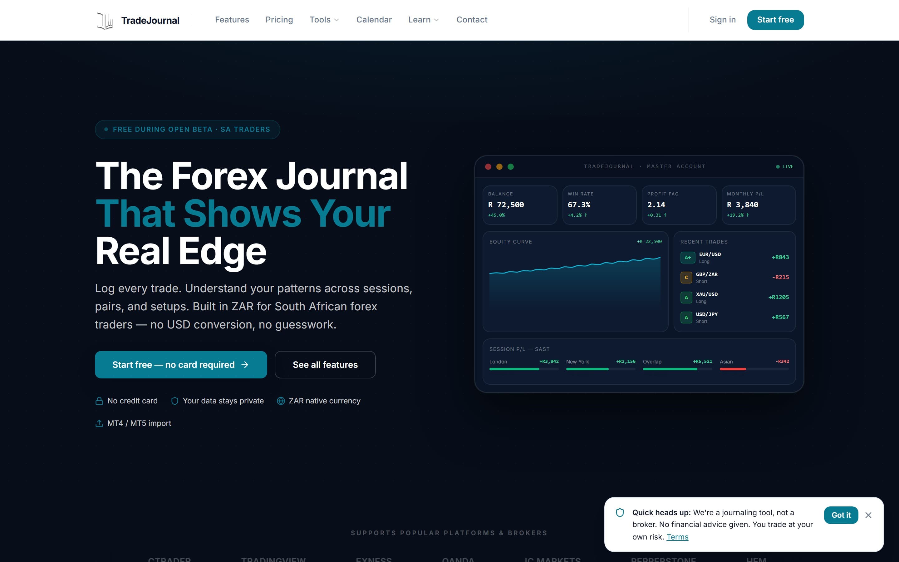 Trade Journal home page, shipped by RankSmith